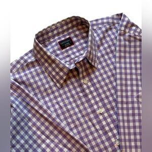 UnTuckit Purple & White Gingham Button Down men’s XL